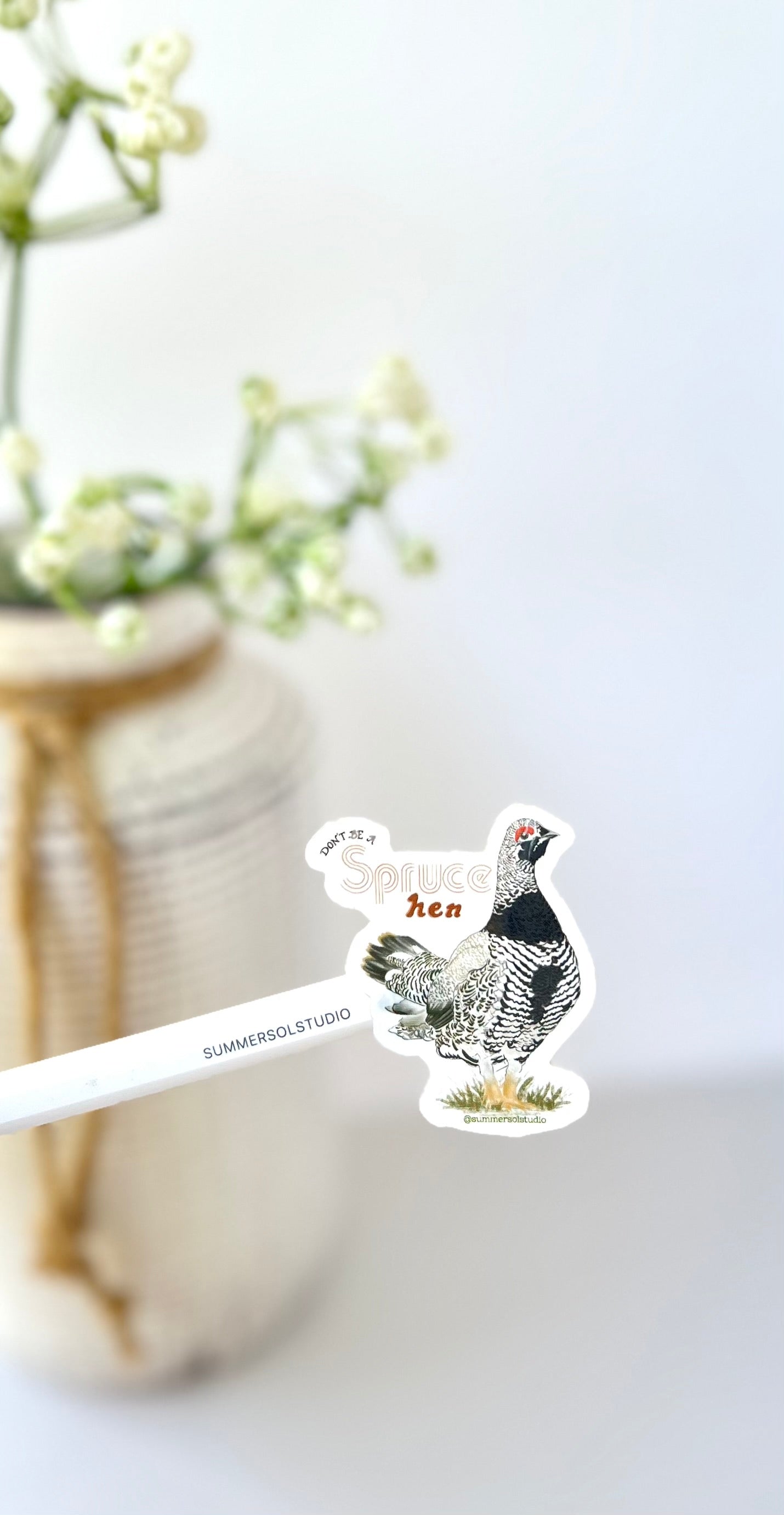" Don't be a spruce hen"